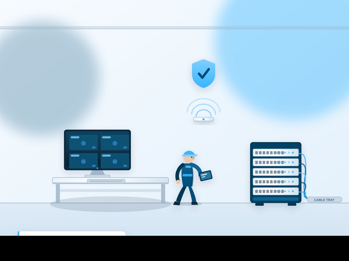 Ilustrasi monitoring CCTV dan maintenance IT
